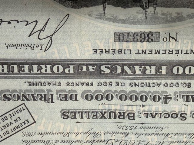 Acción 100 Francos Tramways Electriques