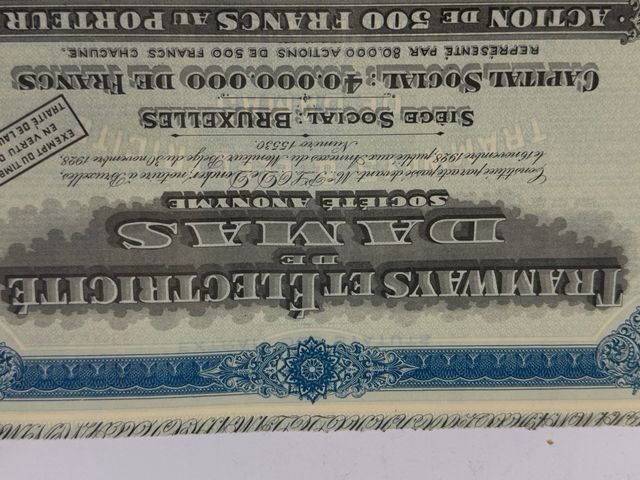 Acción 100 Francos Tramways Electriques