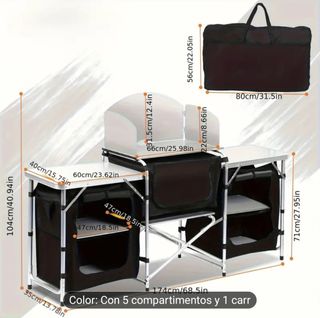 Mueble de cocina plegable para camping