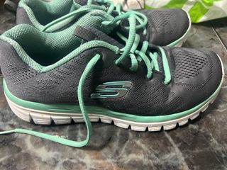 Zapatillas Skechers Mujer Talla 40 Gris/Verde