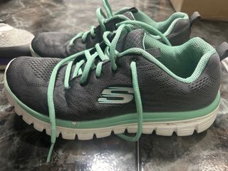 Zapatillas Skechers Mujer Talla 40 Gris/Verde