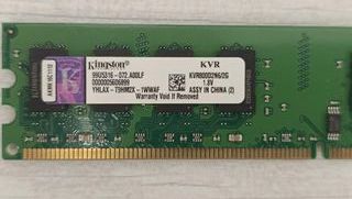 Memoria RAM Kingston 1GB y 2GB DDR2