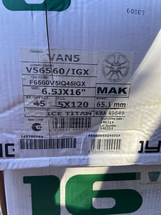 Llantas para furgoneta MAK VAN 5 - 16”