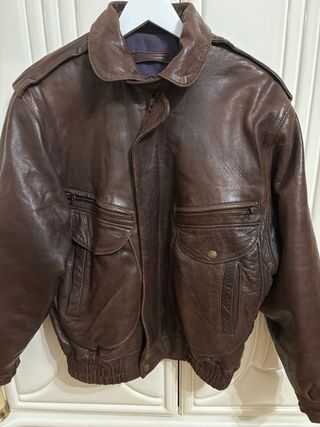 Cazadora de piel marrón Unisex