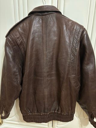 Cazadora de piel marrón Unisex