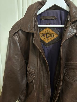 Cazadora de piel marrón Unisex