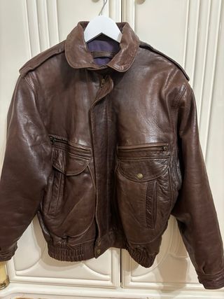 Cazadora de piel marrón Unisex