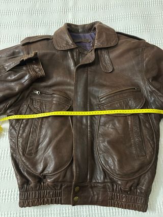 Cazadora de piel marrón Unisex