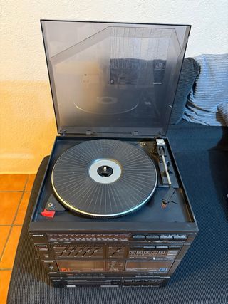 Sistema audio Philips vintage in nero