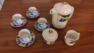 Juego de café porcelana multicolor