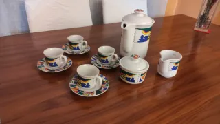 Juego de café porcelana multicolor