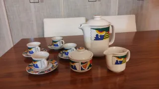 Juego de café porcelana multicolor