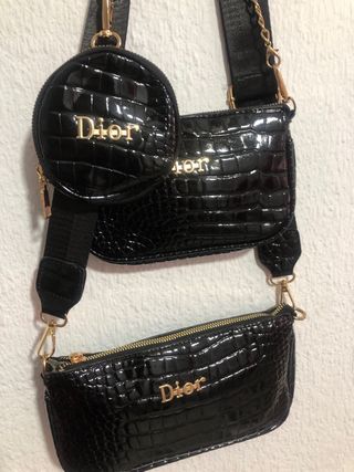Bolso Negro Cocodrilo