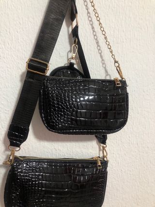 Bolso Negro Cocodrilo