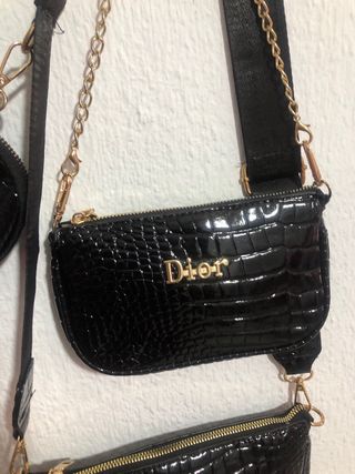 Bolso Negro Cocodrilo