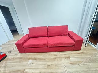 Sofá 2 plazas rojo 230x88x50 cm