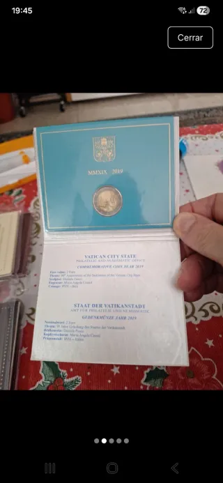 Vaticano 2019 2 € Conmemorativa. Estado Vaticano