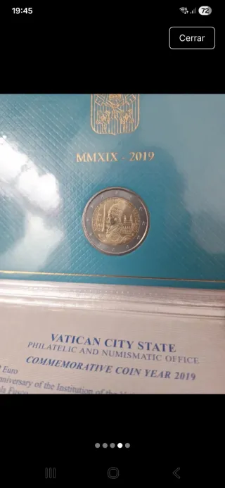 Vaticano 2019 2 € Conmemorativa. Estado Vaticano