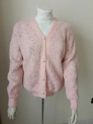 Rebeca rosa botones perla