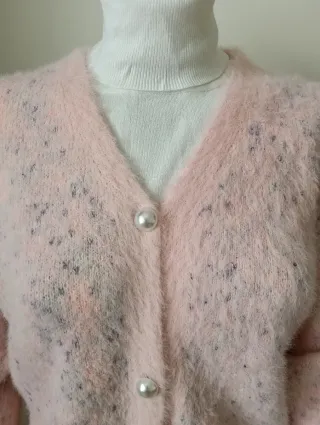 Rebeca rosa botones perla