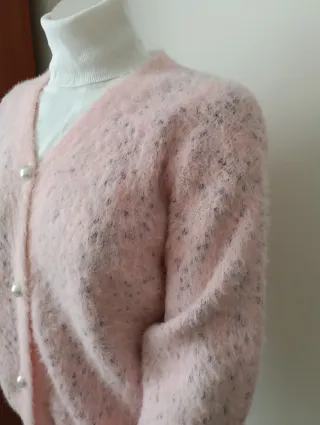 Rebeca rosa botones perla