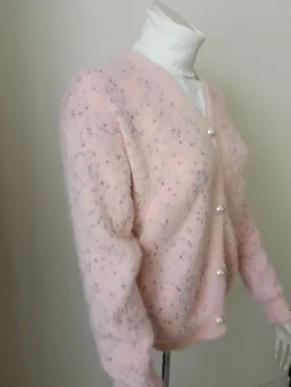 Rebeca rosa botones perla