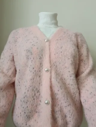 Rebeca rosa botones perla