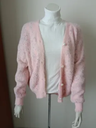 Rebeca rosa botones perla