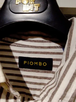 Camicia uomo cotone righe beige/marrone L