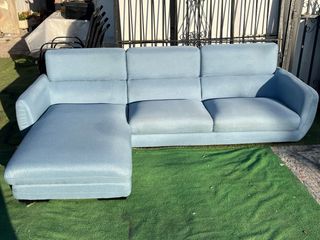 Sofá modular azul de tela