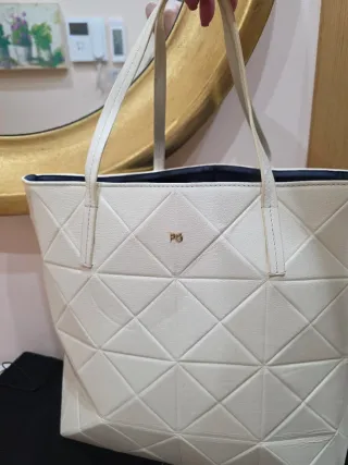 Bolso Purificación García Beige Cuadrado