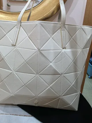 Bolso Purificación García Beige Cuadrado