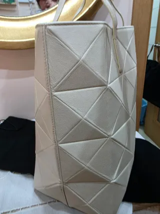 Bolso Purificación García Beige Cuadrado