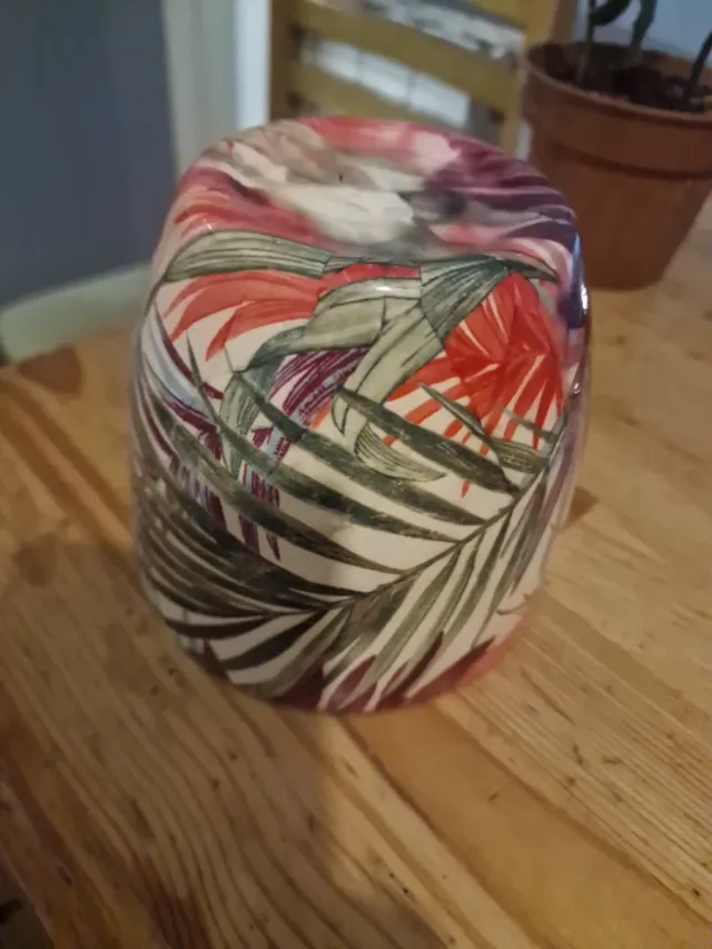 Maceta cerámica tropical multicolor