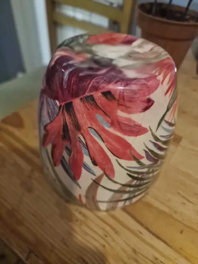 Maceta cerámica tropical multicolor