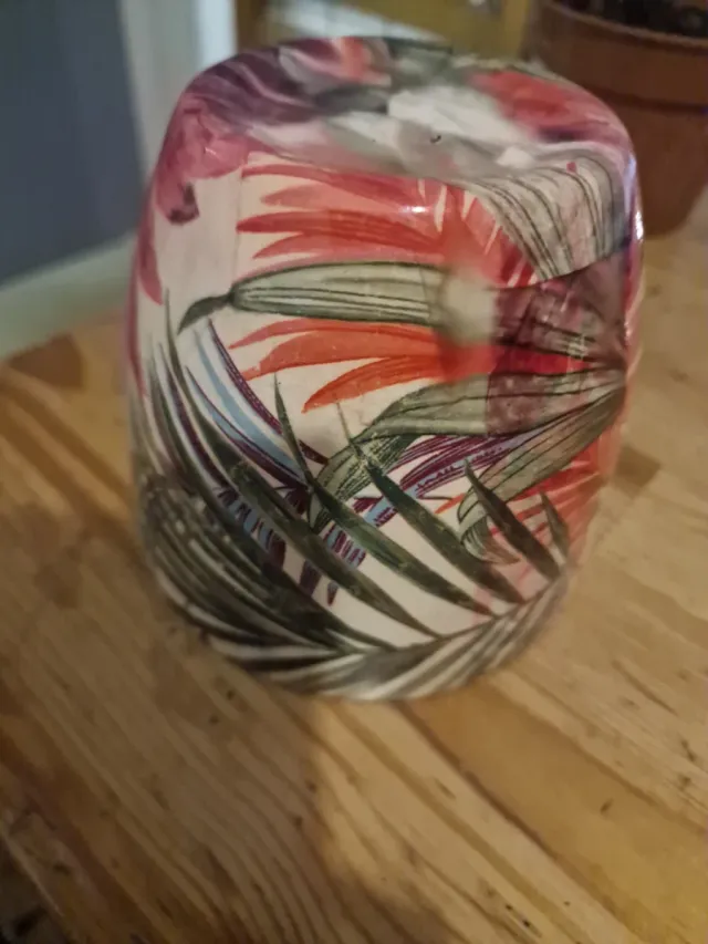 Maceta cerámica tropical multicolor