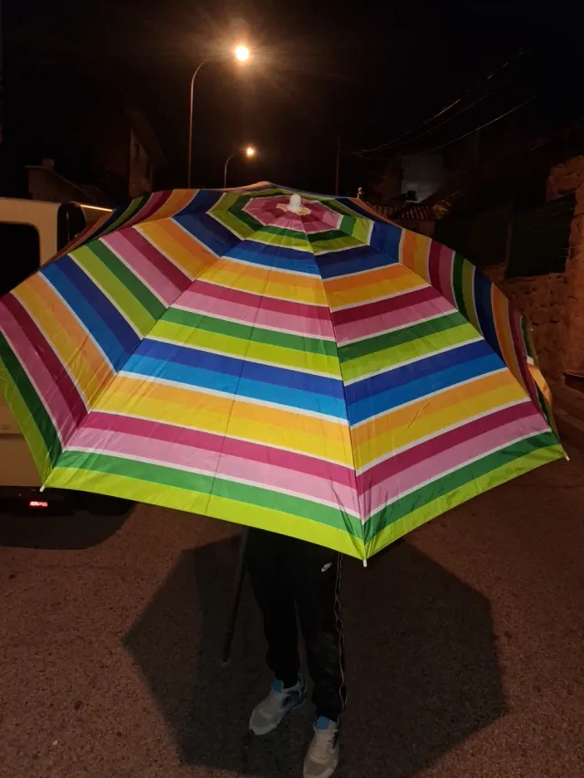 Sombrilla de playa a rayas