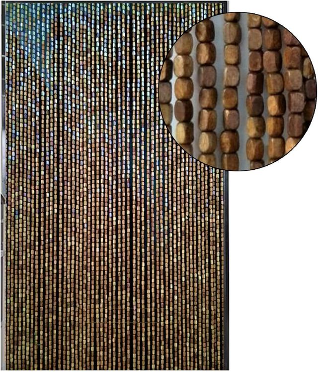 Cortina de cuentas de madera