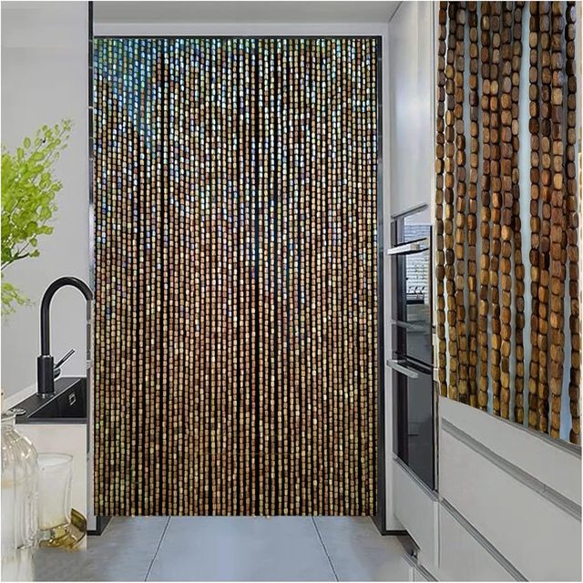 Cortina de cuentas de madera