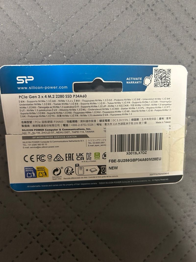 SSD Silicon Power A60 M.2 NVMe 256GB PCIe Gen 3 afbeelding 2