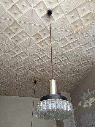 Lámpara colgante cristal y metal