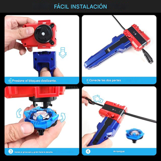 Set Batalla Trompos 12 Trompos y 2 Lanzadores