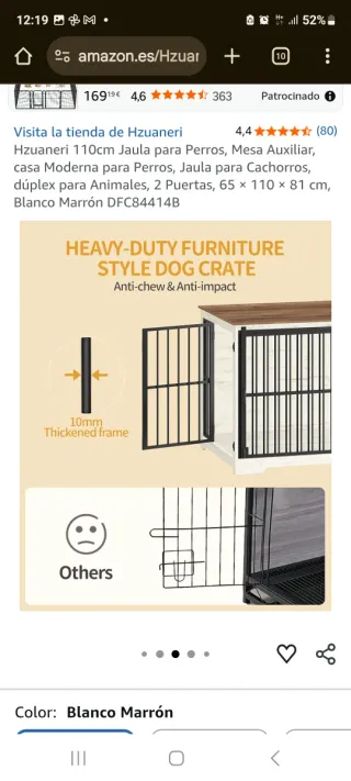 Jaula Perro Marrón y Blanco