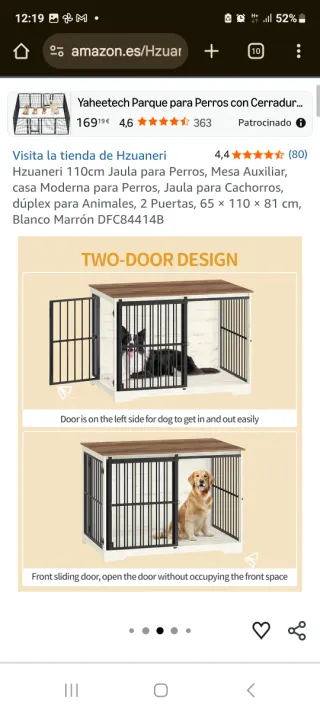 Jaula Perro Marrón y Blanco