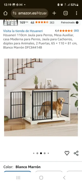 Jaula Perro Marrón y Blanco