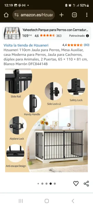 Jaula Perro Marrón y Blanco