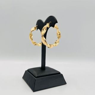 PENDIENTES ARO RIZADOGRECA 18K