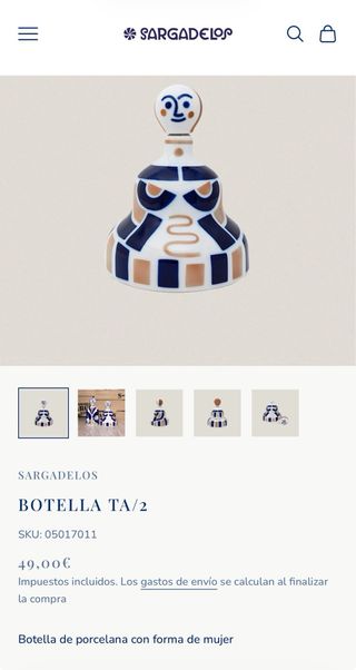 Pareja Antropomórfica de Botellas Boda Sargadelos