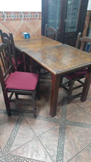 9 Mesas Madera Pino y 18 Sillas