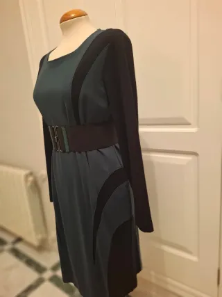 Vestido negro y verde